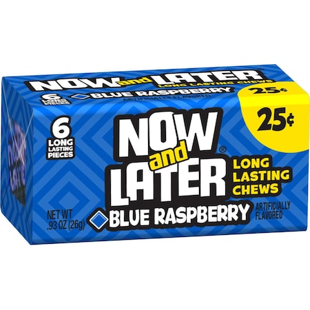 Now & Later Blue Raspberry Chews 6 Piece .93 Oz., PK12